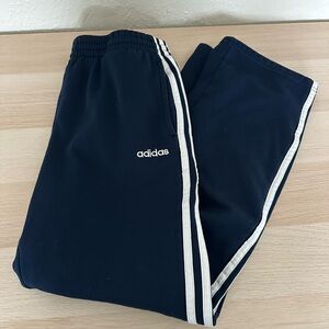 Adidas Kids Dark Blue Sweatpants with White Stripes